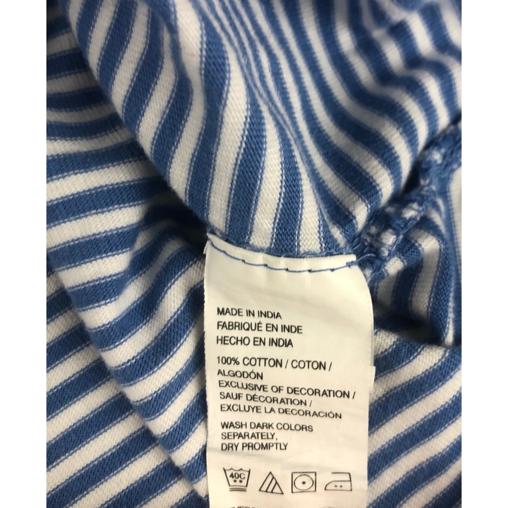 IZOD Saltwater Men's Blue White Stripe Short Sleeve‎ Polo Shirt Size Small - Picture 4 of 8
